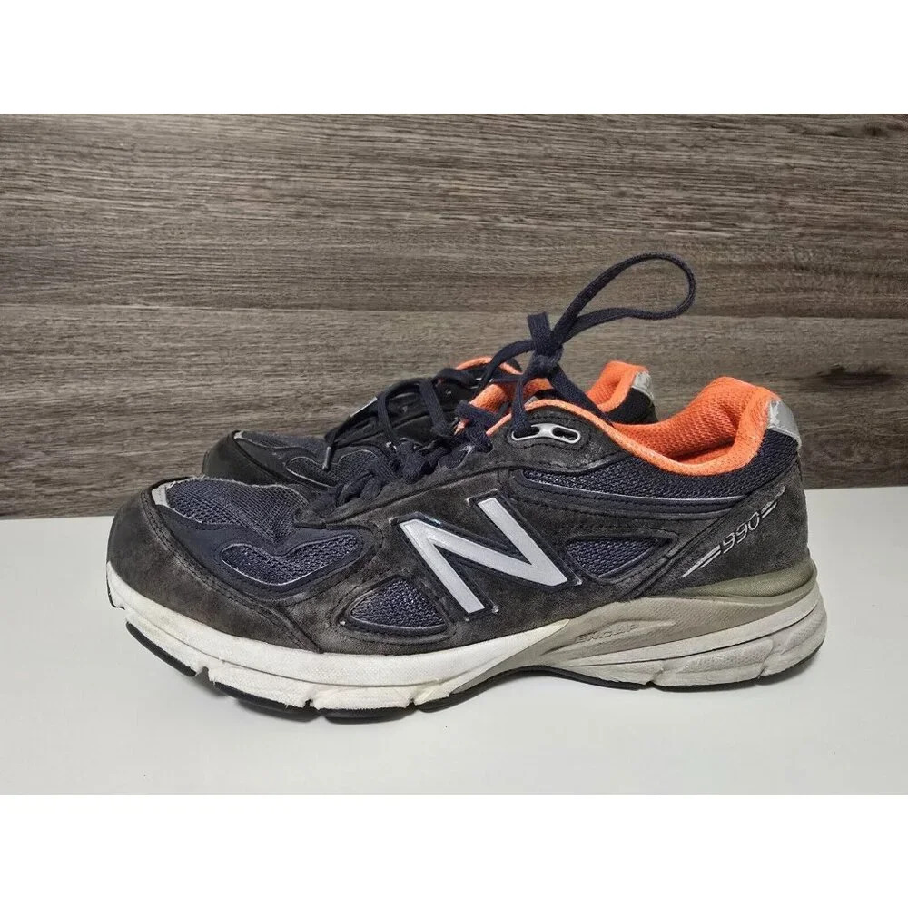 New‎ Balance W990nv4 Sneakers Womens Size 10 Navy Blue Orange